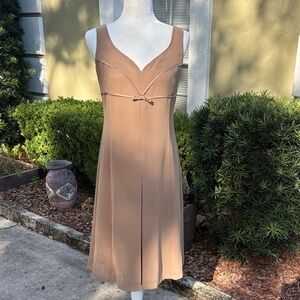 Vintage Casual Corner Annex Elegant Tan Sleeveless Dress NWT